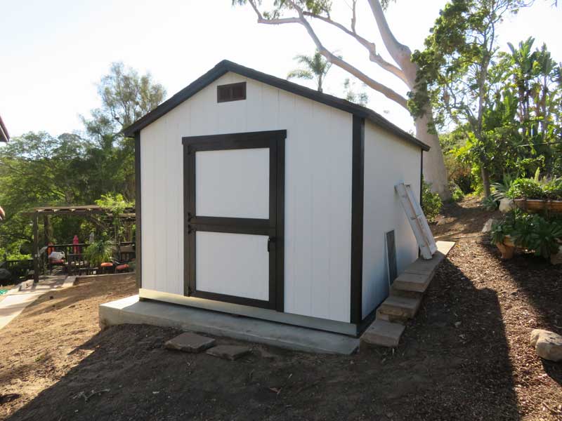 Big box store bought 10x12 shed installed on a cement slab foundation