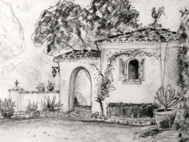 A small spanish shed design sketch by jeff doubét circa 2011