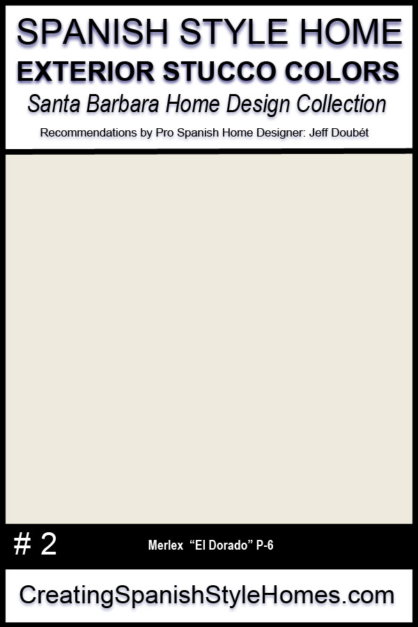 A neutral off white spanish stucco exterior color recommendation by santa barbara spanish home designer jeff doubét