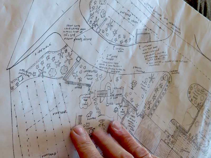 A jeff doubét santa barbara landscape plan with custom spanish shed