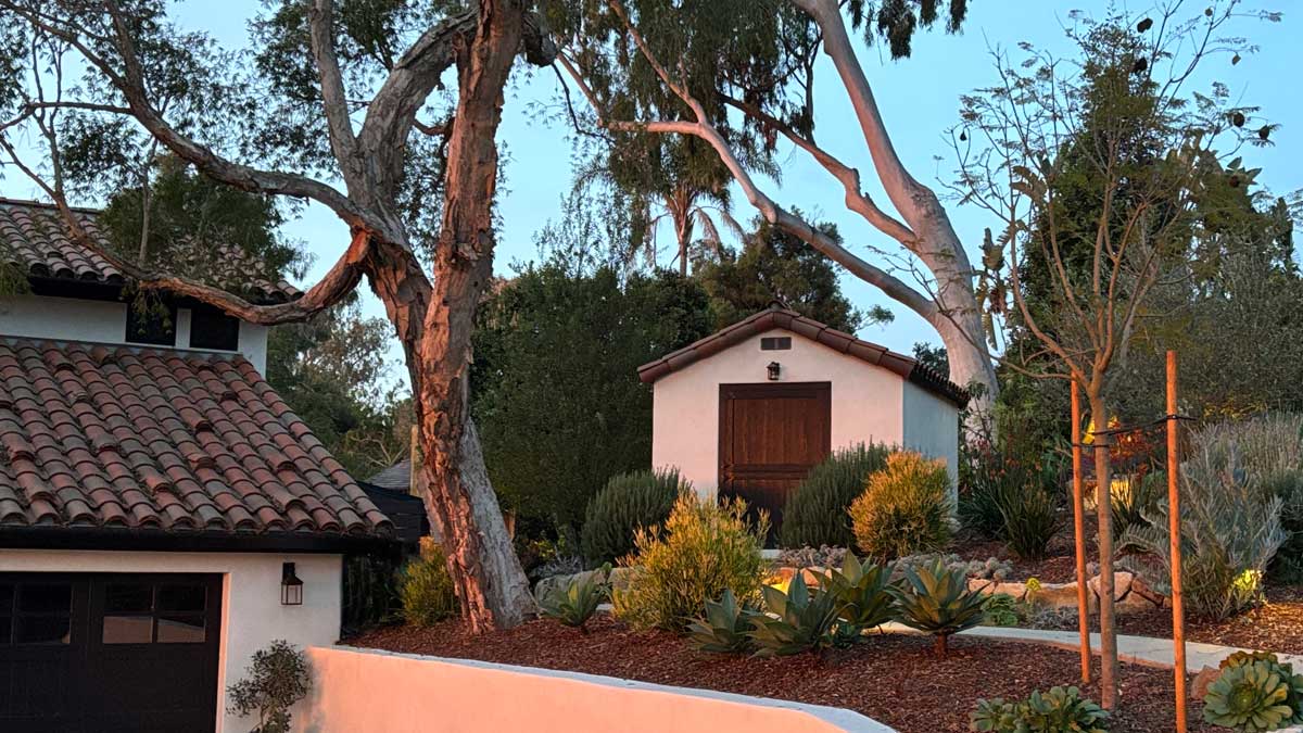 A high quality spanish home, shed and landscape in santa barbara, ca