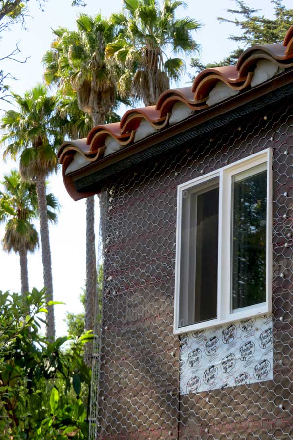 Weatherproofing a spanish shed window in prep for first coat of plaster